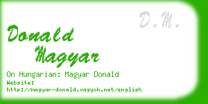donald magyar business card